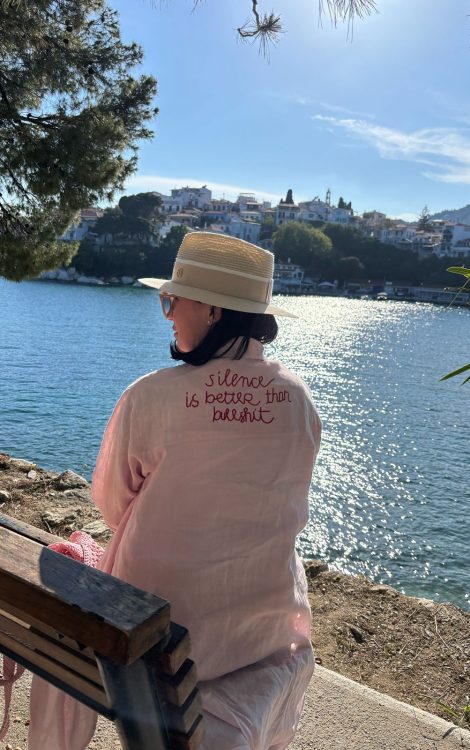 Zeina Khoury // Long Linen Statement Shirt — Capri, Italy