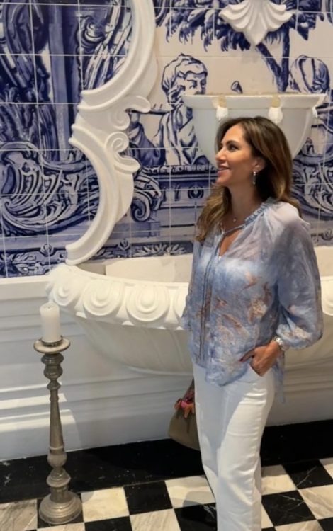 Janane Hatab // Blue Printed Shirt — Dubai, UAE