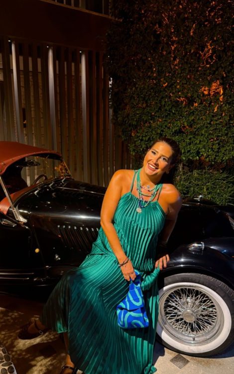 Joey Abed // Long Green Plissé Dress — Lebanon